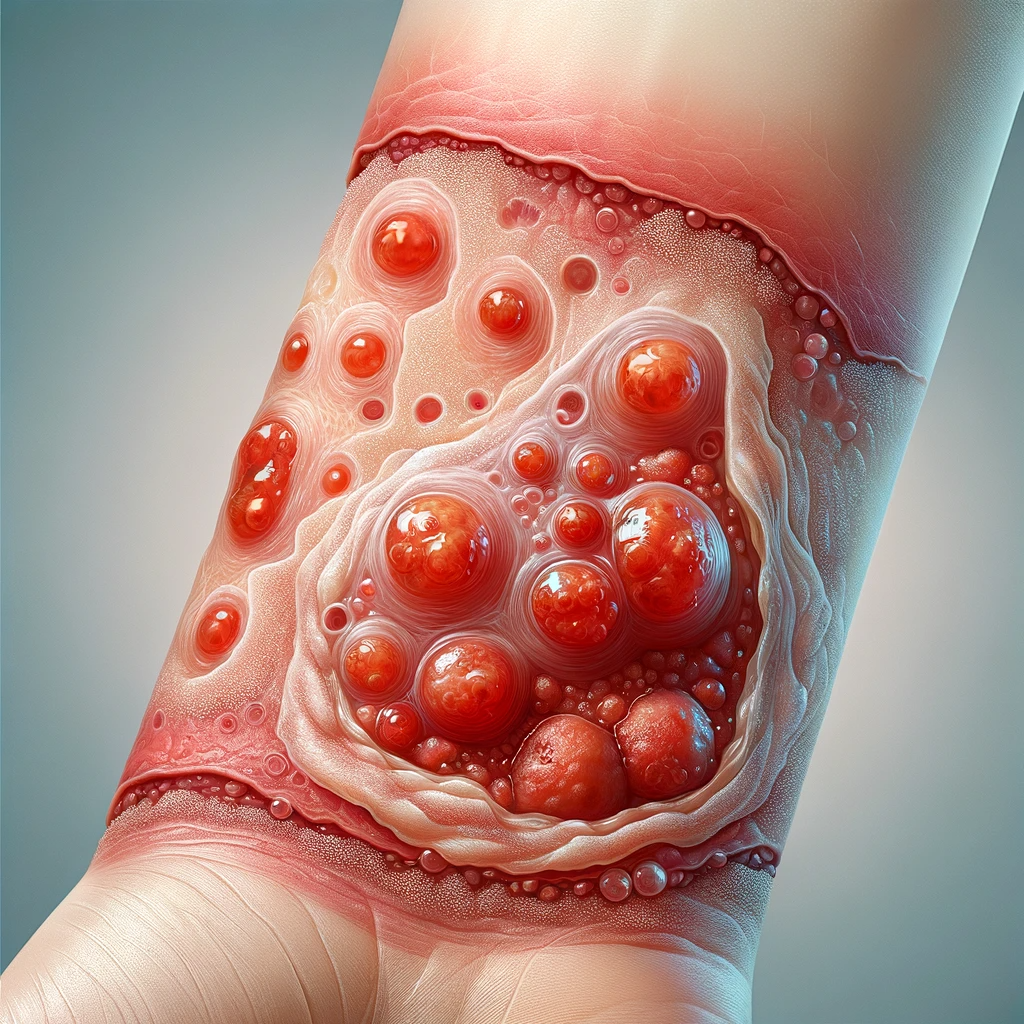 عفونت سلولیت استرپتوکوکی با نشانه‌های التهاب و قرمزی