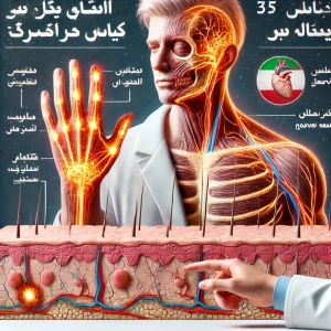 نمودار آسیب به لایه‌های پوست و اعصاب در زخم سوختگی همراه با احساس درد بیمار در کلینیک زخم پاشنه