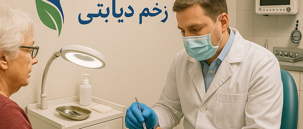 بیمار در حال دریافت درمان زخم پای دیابتی در کلینیک زخم پاشنه تهران
