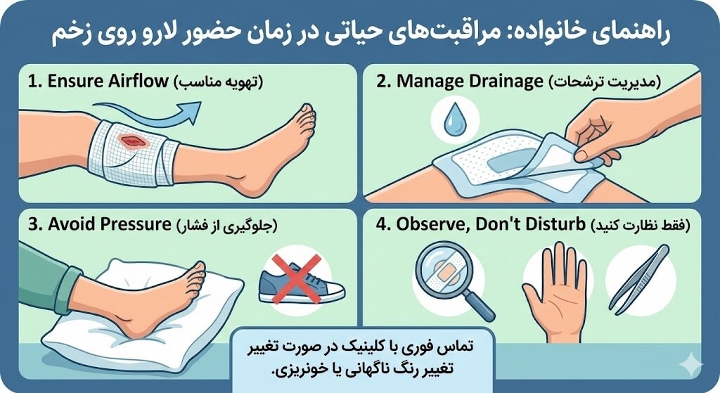 راهنمای مراقبت‌های لازم حین لارو درمانی در منزل
