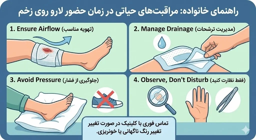 راهنمای مراقبت‌های لازم حین لارو درمانی در منزل