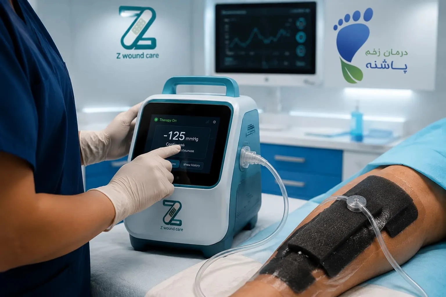 وکیوم تراپی و درمان زخم در کلینیک پاشنه