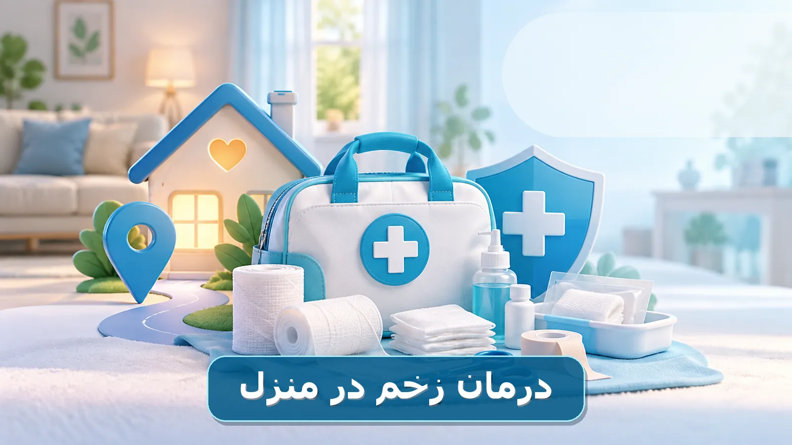 تصویر فانتزی کیف تجهیزات و پانسمان برای درمان زخم در منزل