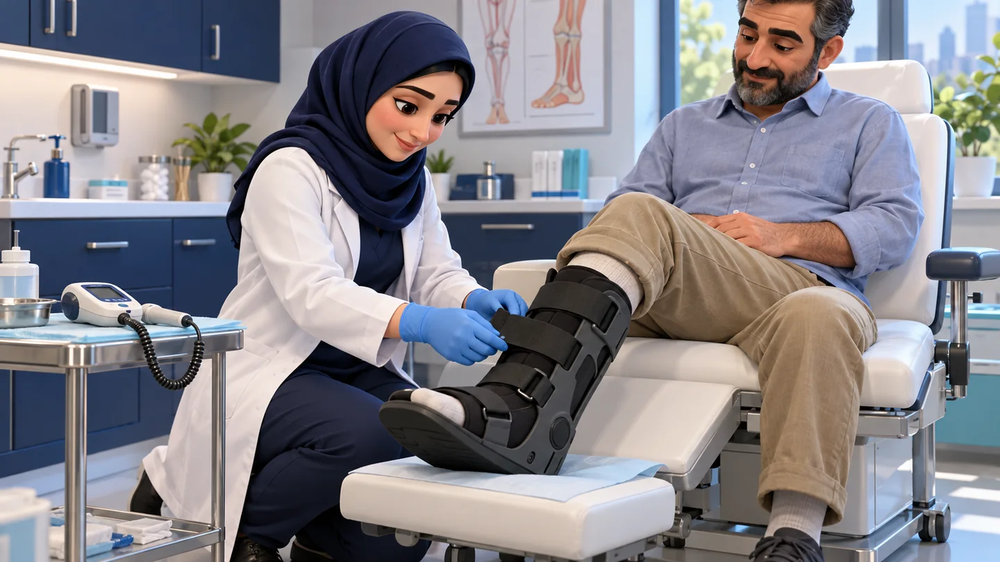 تصویرسازی کاهش فشار از روی پای پانسمانشده و ارزیابی تخصصی زخم دیابتی